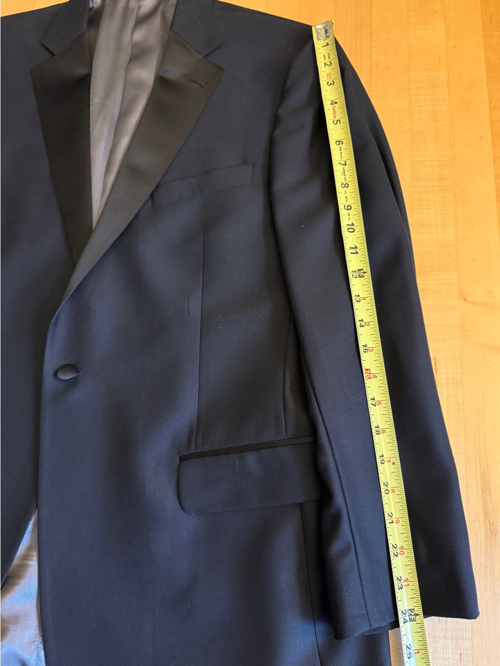 NEW* Hart Schaffner Marx Tuxedo 44R Blazer 37/29 Pants Black Satin Stripe Suit - Picture 11 of 16